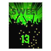 13th Sweet 13 Birthday Party Tickets Lime Invitations