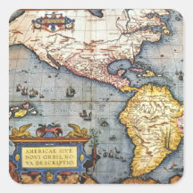 1587 Map of the Americas Sticker