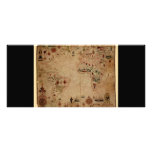1633 Atantic Ocean Portolan Chart - Pascoal Roiz Rack Card Template
