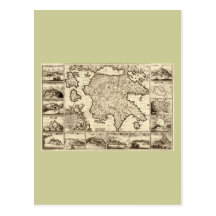 1688 Greece / Greek Peloponnesian Map Post Cards