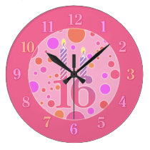 16 Birthday Candle wall clocks