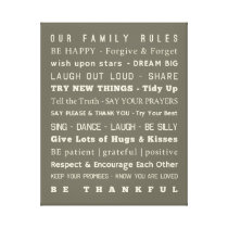 16" x 20" Family Rules Canvas canvas prints