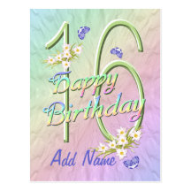 16th Birthday Butterfly Dance Postcard