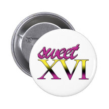 16th Birthday Pinback Buttons