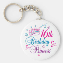 16th Birthday Princess Keychains