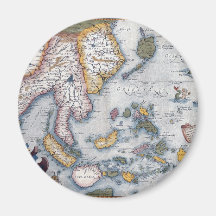 16th Century Map of South East Asia and Indonesia Magnet