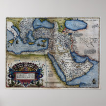 16th Century Map of The Middle East Print