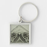 1700s Grave Rubbing Winged Cherubs Design Key Chains