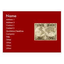 1708 World Map by Jean Baptiste Nolin Business Card Template