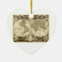 1708 World Map by Jean Baptiste Nolin Ornaments