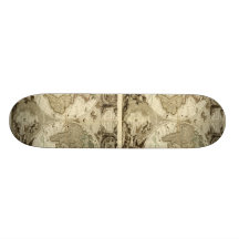 1708 World Map by Jean Baptiste Nolin Skate Decks
