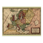 1721 Map of Europe Postcard