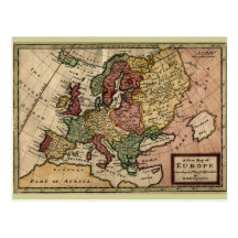 1721 Map of Europe Postcard