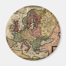 1721 Map of Europe Refrigerator Magnet