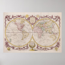 1782 Baldwyn Map of the World Poster