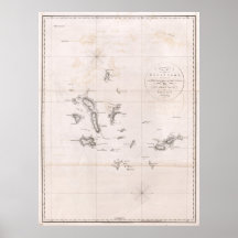 1793 Chart of the Galapagos Poster