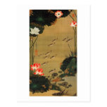 17. 蓮池遊魚図, 若冲 Pond with The Lotus, Jakuchū Post Card