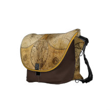 17th century Old World Map messenger bag