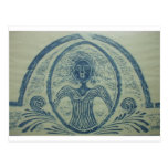 1800s Blue Lady American Grave Rubbing Design Post Cards