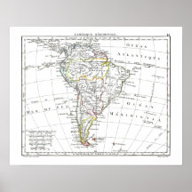 1806 Map - L'Amérique Méridionale Posters