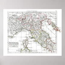 1806 Map - L'Italie 1ere Feuille Posters