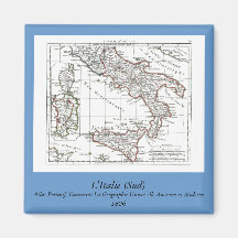 1806 Map - L'Italie (Sud) Refrigerator Magnet