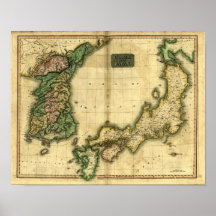 1815 Map of Korea and Japan Print