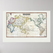 1817 Map of the World Posters