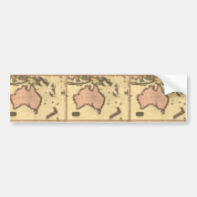 1818 Australasia  Map - Australia, New Zealand Bumper Sticker