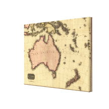 1818 Australasia  Map - Australia, New Zealand Gallery Wrapped Canvas