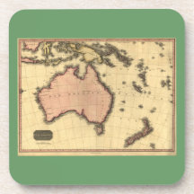1818 Australasia  Map - Australia, New Zealand Coasters