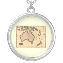 1818 Australasia  Map - Australia, New Zealand Custom Jewelry