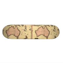 1818 Australasia Map - Australia, New Zealand Skate Board Deck