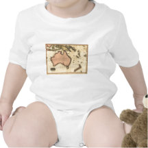 1818 Australasia  Map - Australia, New Zealand T-shirts
