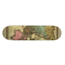 1825 Map of Asia by Henry Tanner Skate Board Decks