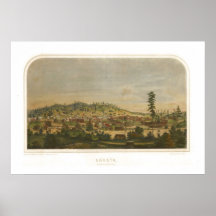 1856 Shasta, CA Birds Eye View Panoramic Map Posters