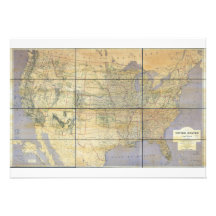 1873 Map of the United States of America Invitations