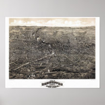 1880's  Rochester New York Panorama Print