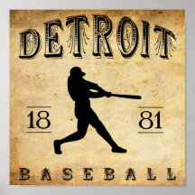 1881 Detroit Michigan Baseball Poster