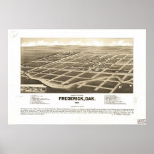 1883 Frederick, SD Birds Eye View Panoramic Map Poster