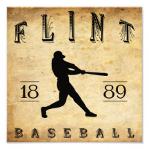 1889 Flint Michigan Baseball Art Photo