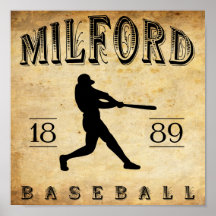 1889 Milford Delaware Baseball Poster