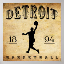 1894 Detroit Michigan Basketball Posters