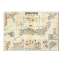1895 Meiji 28 Japanese Map of Imperial Japan Gallery Wrap Canvas