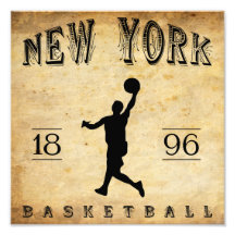 1896 New York City New York Basketball Photo Print