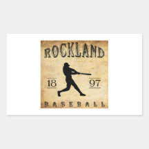 1897 Rockland Maine Baseball Rectangle Stickers