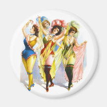 1899 Dancing Girls Magnets