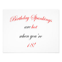 18 Birthday Spanking Custom Announcement