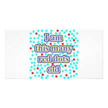 18 Red Dots Old Customized Photo Card