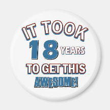 18 year old birthday designs fridge magnet